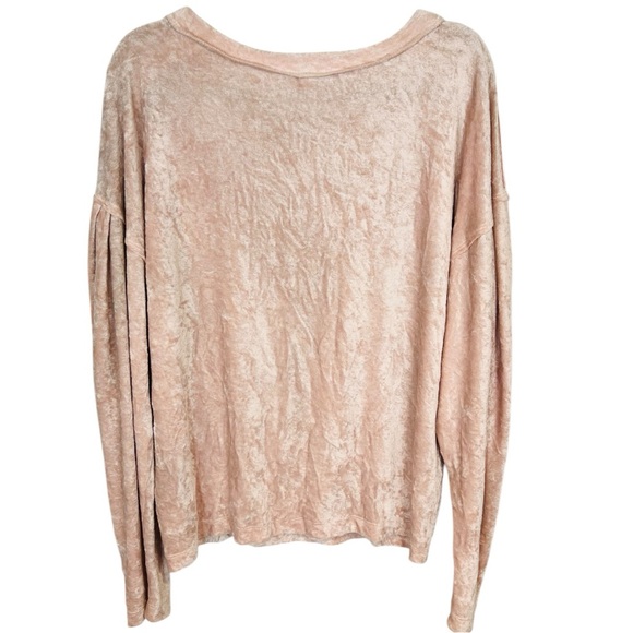 Free People Milan crushed velvet Layering Pullover Sweater In Pink blush - Picture 6 of 12